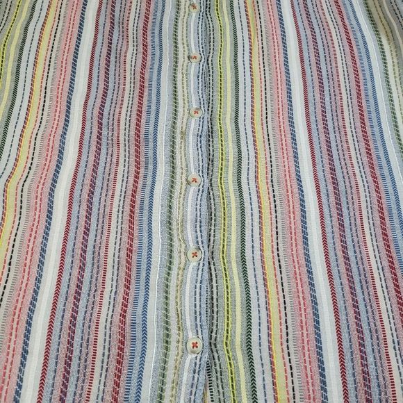 Anthropology Pilcro Augusta Women's Rainbow Striped Oversized Boho Tunic Size S - Picture 9 of 12